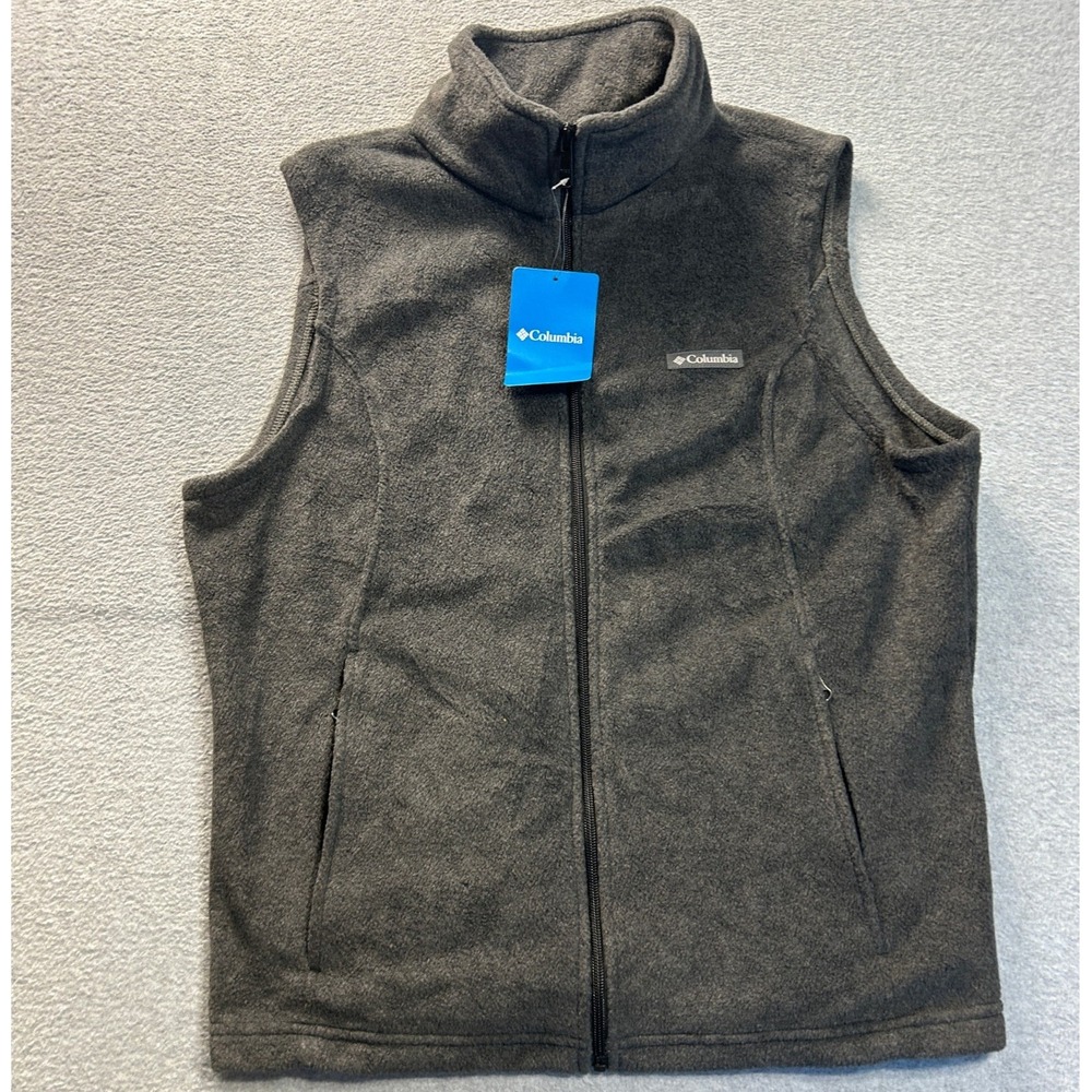 Columbia Benton Springs Full Zip Fleece Vest Womens XL Charcoal Gray Layering